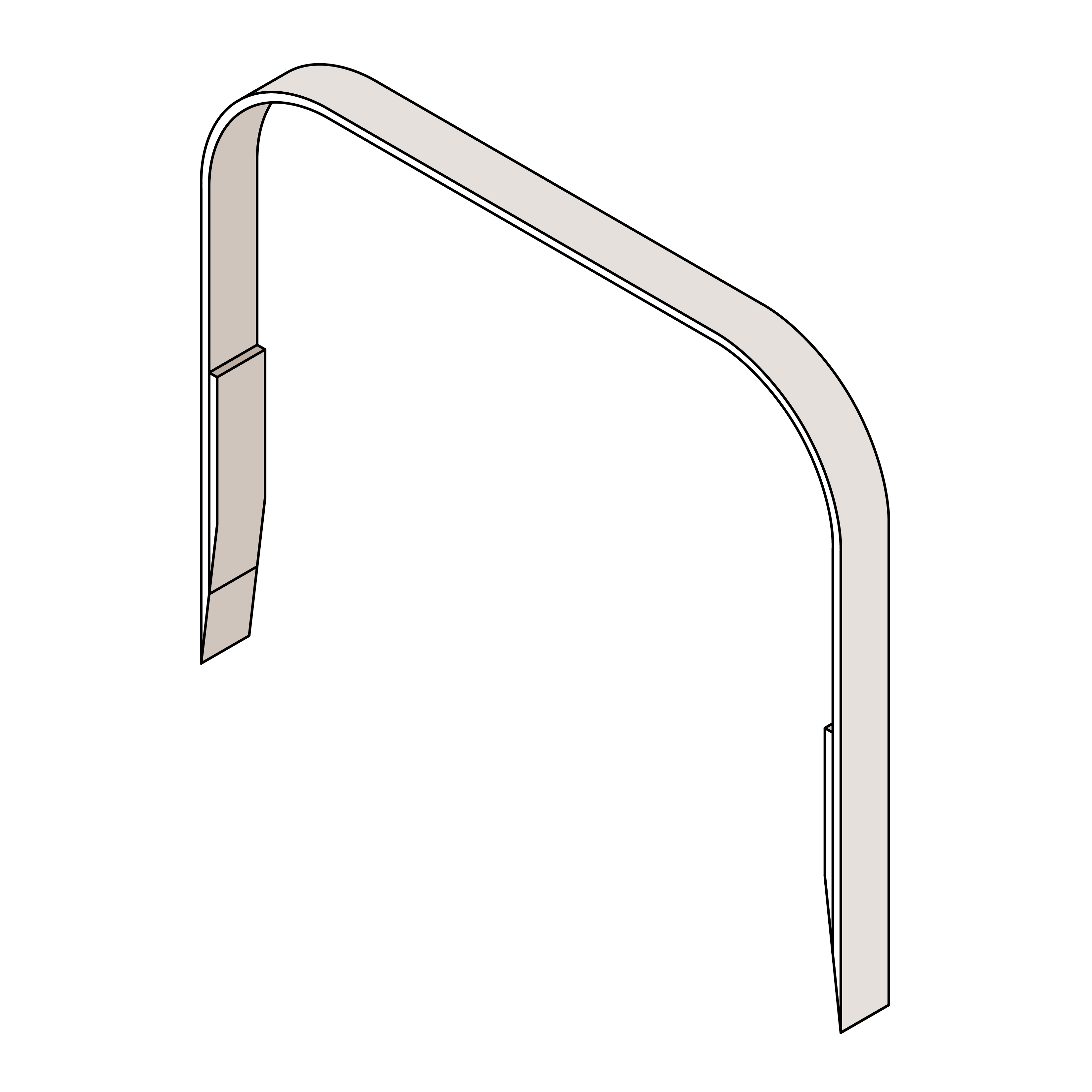NOTCHED U FLAT TOP HANDLE